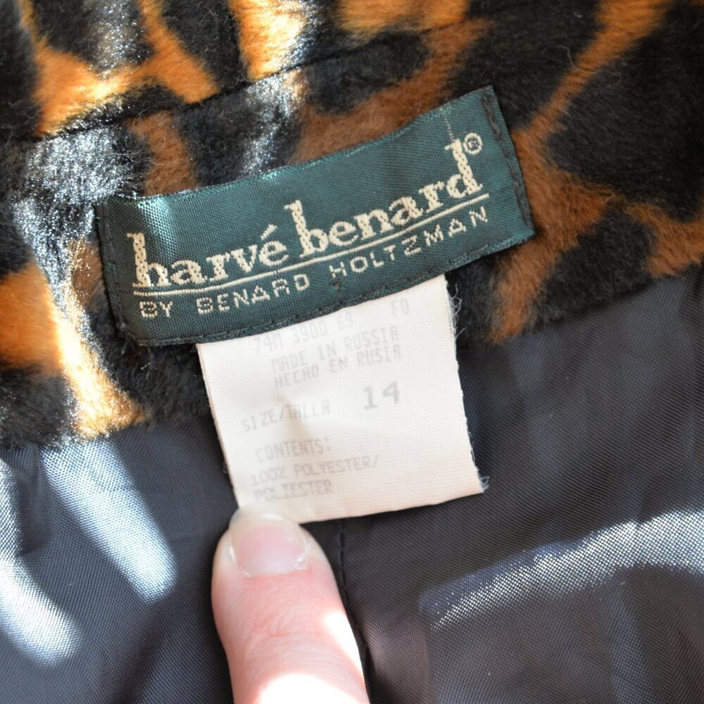 Vintage Animal Print Faux Fur Leopard Cheetah Coat Jacket Sz L/XL - Picture 5 of 8